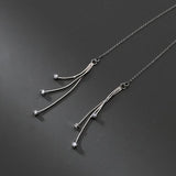 925 Sterling Silver Earrings Small Zircons Snake Bone Chain Ear Line