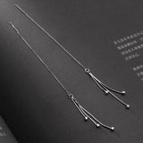 925 Sterling Silver Earrings Small Zircons Snake Bone Chain Ear Line