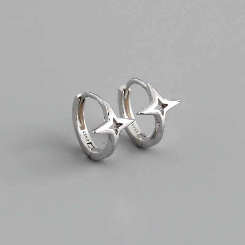 925 Sterling Silver Small Round Cross Hoop Earrings