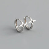 925 Sterling Silver Small Round Cross Hoop Earrings