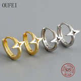 925 Sterling Silver Small Round Cross Hoop Earrings