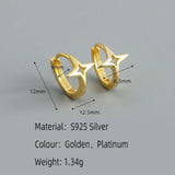 925 Sterling Silver Small Round Cross Hoop Earrings