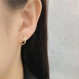 925 Sterling Silver Small Round Cross Hoop Earrings