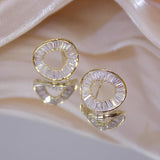 Round CZ Earring 925 Silver Bling Zircon Stud Earrings