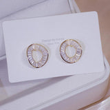 Round CZ Earring 925 Silver Bling Zircon Stud Earrings