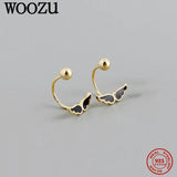 Angel Wings Oil Drip Stud Earrings 925 Sterling Silver