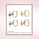 925 Silver U-shaped Circle Earrings Colorful Zircon Hoop Jewelry
