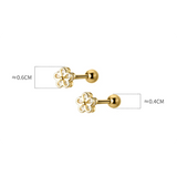 French Flower Zircon Stud Earrings 925 Sterling Silver