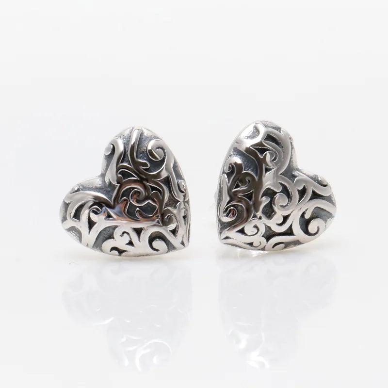 925 Silver Classic Heart Earrings for Women