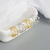 925 Silver Multi-Layer Stone Stud Earrings Ethnic Punk Jewelry