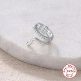 Sterling Silver Snake Ear Clip Zircon No Hole Ear Cuff
