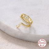 Sterling Silver Snake Ear Clip Zircon No Hole Ear Cuff