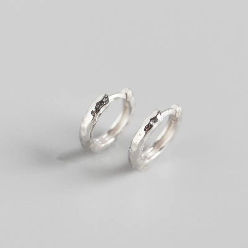 Real 925 Sterling Silver Hoop Earrings for Women Baroque Earring YME613