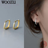 925 Silver Geometry Oval Zircon Hoop Earrings Women Jewelry Gift