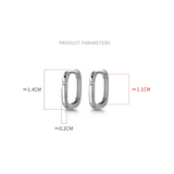 925 Silver Geometry Oval Zircon Hoop Earrings Women Jewelry Gift