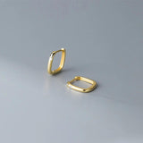 925 Silver Geometry Oval Zircon Hoop Earrings Women Jewelry Gift