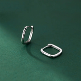 925 Silver Geometry Oval Zircon Hoop Earrings Women Jewelry Gift