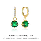 925 Silver Hand Cut Large Round Cubic Zirconia Pendant Earring