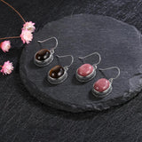 Tiger Eye Drop Earrings Vintage 925 Silver Fine Jewelry