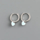 925 Silver Heart Huggie Earrings Punk Teen Jewelry