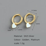 925 Silver Heart Huggie Earrings Punk Teen Jewelry