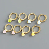 925 Silver Heart Huggie Earrings Punk Teen Jewelry