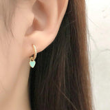 925 Silver Heart Huggie Earrings Punk Teen Jewelry