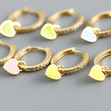925 Silver Heart Huggie Earrings Punk Teen Jewelry