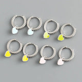 925 Silver Heart Huggie Earrings Punk Teen Jewelry