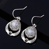 Moonstone Love Heart Shaped Earrings 925 Sterling Silver