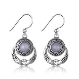 Moonstone Love Heart Shaped Earrings 925 Sterling Silver
