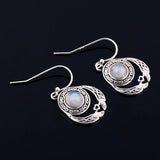 Moonstone Love Heart Shaped Earrings 925 Sterling Silver