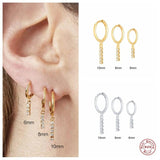 925 Silver Zircon Long Line Drop Earring Crystal Dangle Piercing Jewelry
