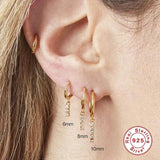 925 Silver Zircon Long Line Drop Earring Crystal Dangle Piercing Jewelry