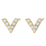 925 Sterling Silver Zircon Initial Letter Earrings Personalized Jewelry