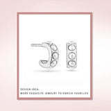 925 Silver Micro Inlaid Pearl C Shape Stud Earring