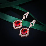 AAA Zircon 18KT Rose Stud Earrings