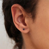 3mm CZ Earrings Cartilage 925 Sterling Silver Minimalist Small Studs