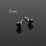 3mm CZ Earrings Cartilage 925 Sterling Silver Minimalist Small Studs
