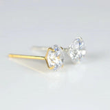 925 Silver CZ Stud Earrings Set, Small Dainty 3-7mm Earings