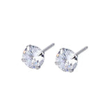 925 Silver CZ Stud Earrings Set, Small Dainty 3-7mm Earings