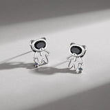 925 Silver Zircon Bear Stud Earrings for Women