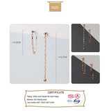 Real 925 Sterling Silver Pretty Chain Beads Stud Earrings For Women