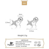 925 Silver Star CZ Stud Earrings Daughter Gift Fine Jewelry