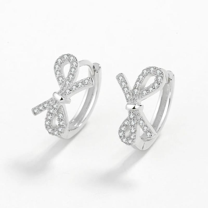 Sterling Silver Butterfly Diamond Stud Earring