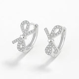 Sterling Silver Butterfly Diamond Stud Earring