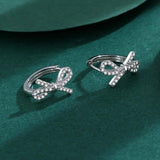 Sterling Silver Butterfly Diamond Stud Earring