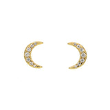 CZ Tiny Moon Earring for Christmas Piercing 925 Sterling Silver