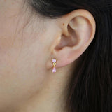 925 Silver Plated CZ Dangle Earrings