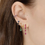 925 Silver Plated CZ Dangle Earrings